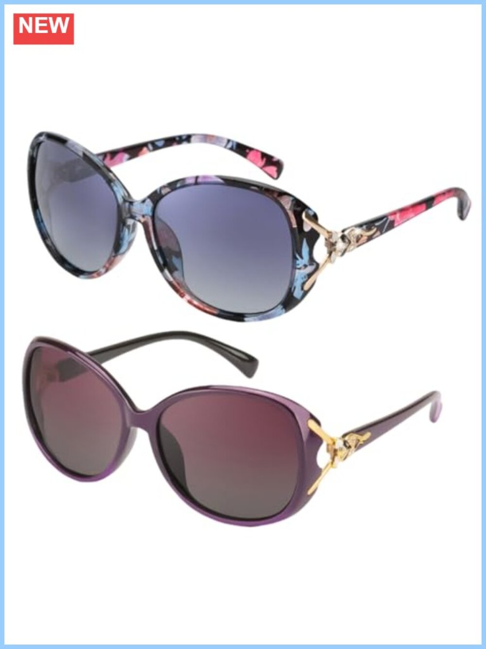 Oversized Polarized Retro Sunglasses UV400 Scratch Resistant